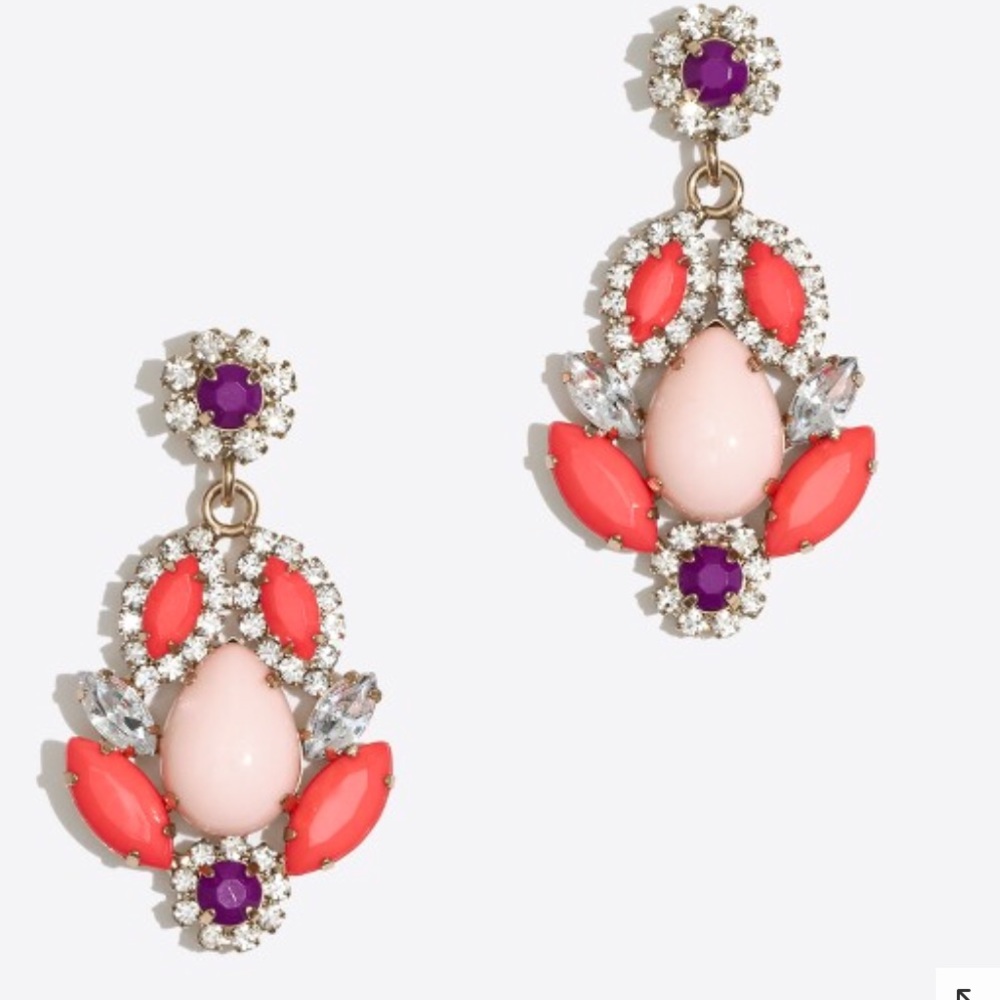 J. Crew Crystal Petal Drop Earrings